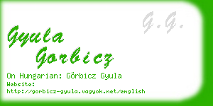 gyula gorbicz business card